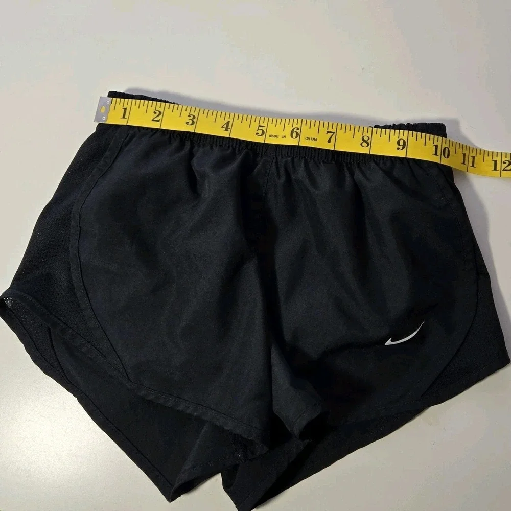 Nike Girls Black Dri Fit Running  Shorts‎ Size XS Built in Brief And Drawstring